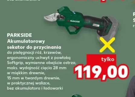 Akumulatorowy sekator do przycinania Parkside