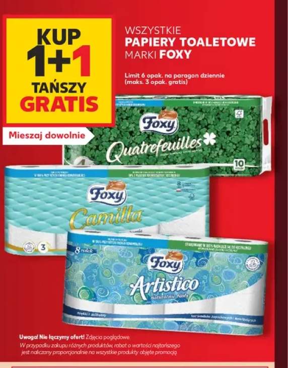 Papiery toaletowe marki Foxy +3 warianty