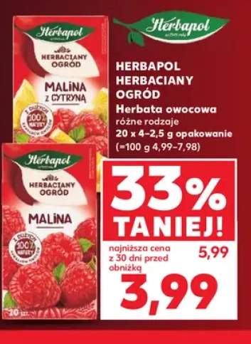 Herbata owocowa Herbapol Herbaciany Ogród malina z cytryną +1 wariant