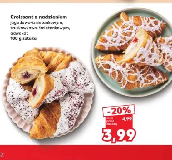 Croissant z nadzieniem jagodowo-śmietankowym +2 warianty