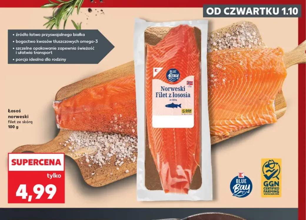 Łosoś norweski filet ze skórą Blue Bay