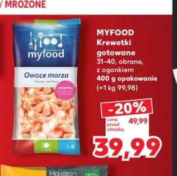 Krewetki gotowane 31-40 obrane z ogonkiem Myfood