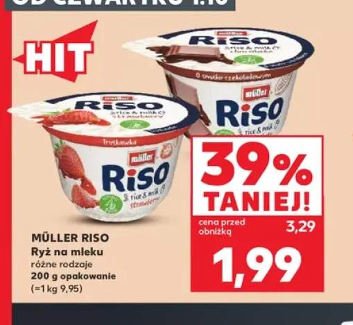 Ryż na mleku truskawkowy Müller Riso +1 wariant