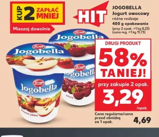 Jogurt owocowy Jogobella pieczone jabłko Zott +2 warianty