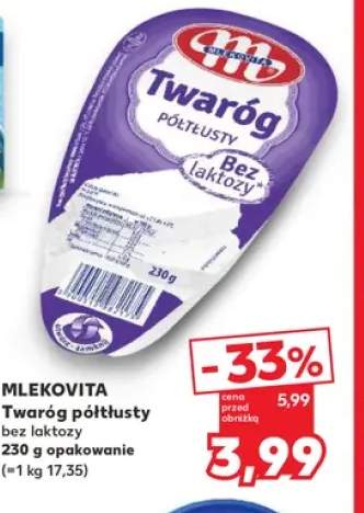 Twaróg półtłusty bez laktozy Mlekovita