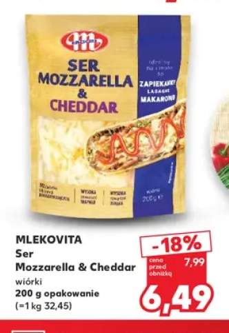 Ser Mozzarella & Cheddar wiórki Mlekovita