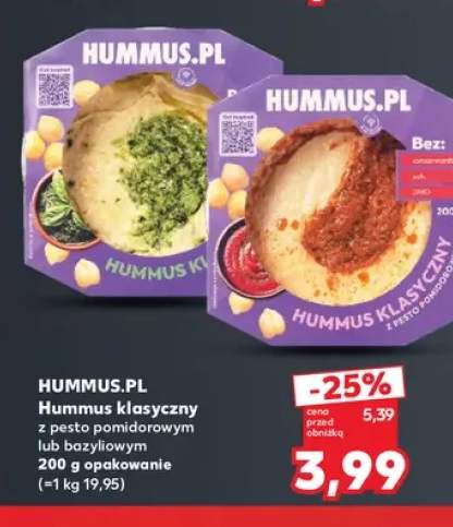 Hummus klasyczny z pesto pomidorowym Hummus.pl +1 wariant