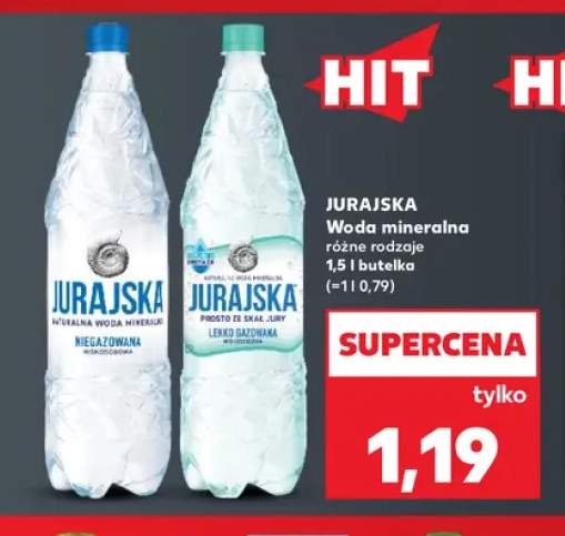 Woda mineralna niegazowana Jurajska +1 wariant