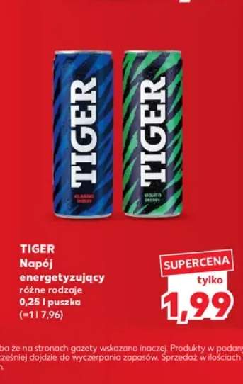 Napój energetyzujący Classic Tiger +1 wariant