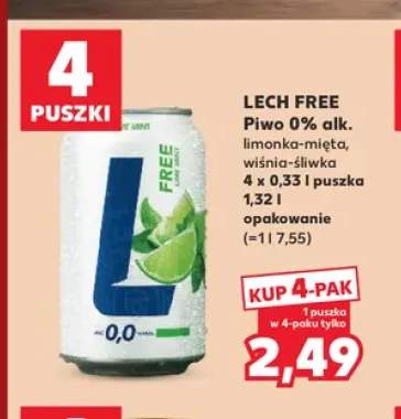 Piwo bezalkoholowe Lech limonka-mięta 4-pak +1 wariant
