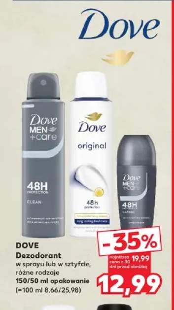 Dezodorant w sprayu Dove Original +2 warianty