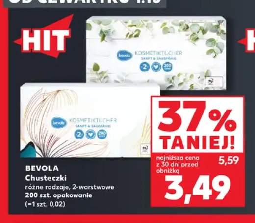 Chusteczki 2-warstwowe Bevola