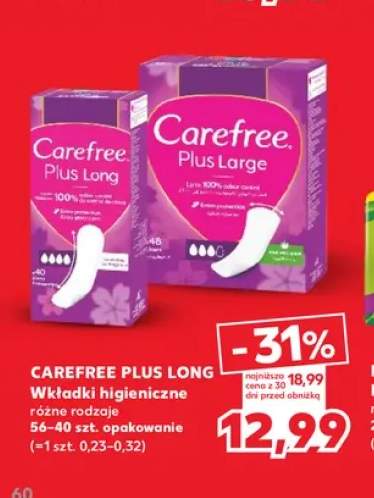Wkładki higieniczne Plus Long Carefree