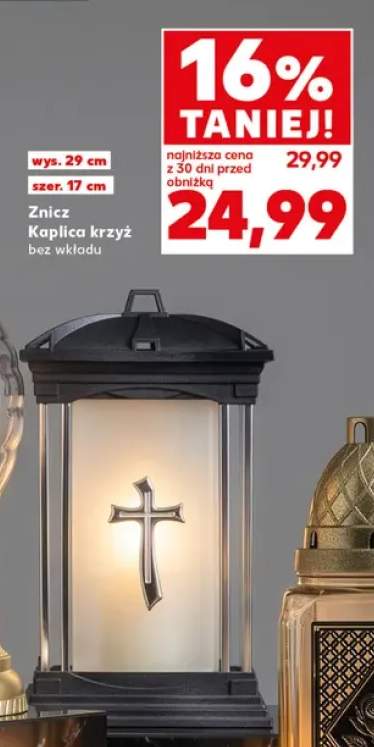 Znicz Kaplica krzyż bez wkładu
