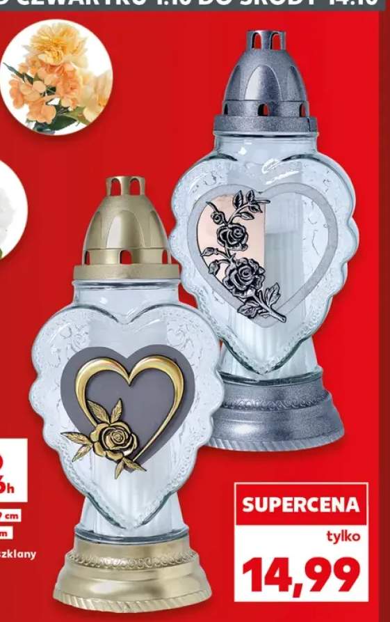 Znicz szklany Serce
