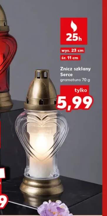 Znicz szklany Serce