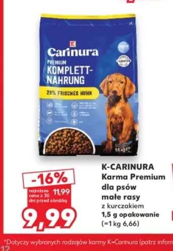 Karma premium dla psów małe rasy z kurczakiem K-Carinura