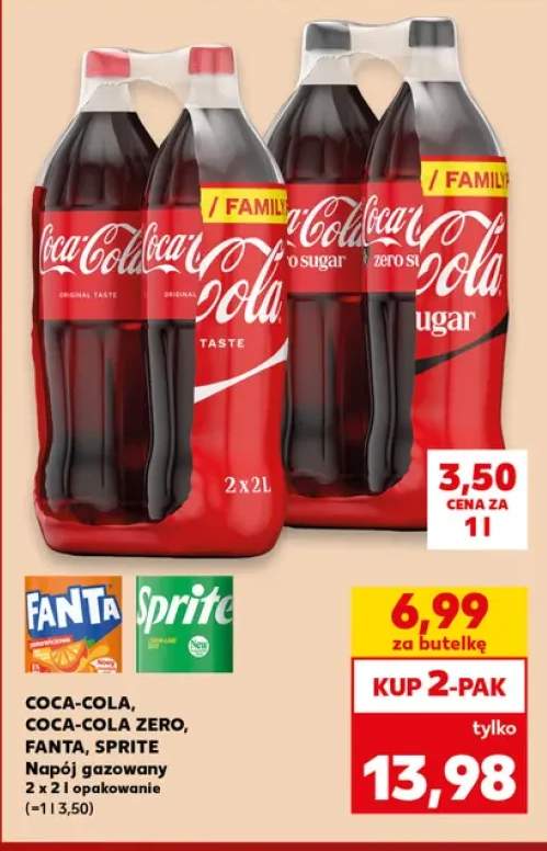 Napój gazowany Coca-Cola 2-pak 2 l +3 warianty