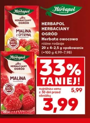 Herbata owocowa Herbaciany Ogród Malina Herbapol +1 wariant