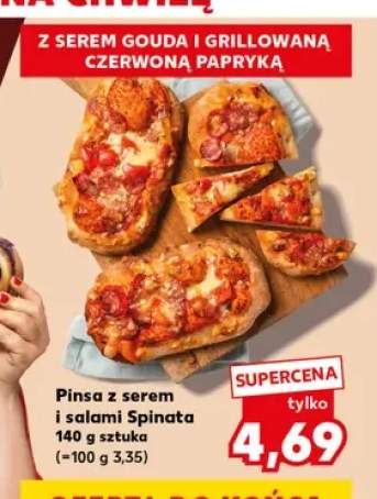 Pinsa z serem i salami Spinata +1 wariant