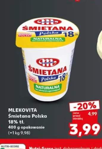 Śmietana Polska Mlekovita 18%