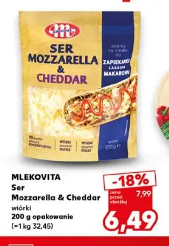 Ser Mozzarella & Cheddar wiórki Mlekovita
