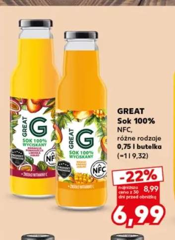Sok NFC marakuja pomarańcza jabłko Great 100% +1 wariant