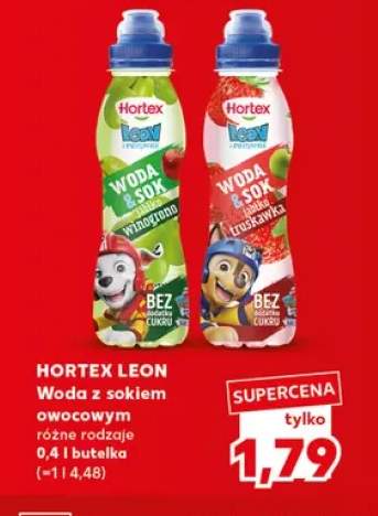 Woda z sokiem owocowym jabłko winogrono Hortex Leon +1 wariant