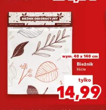 Bieżnik liście 40x140 cm
