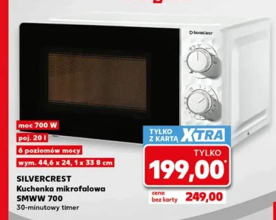 Kuchenka mikrofalowa Smww 700 20 l 30-minutowy timer Silvercrest