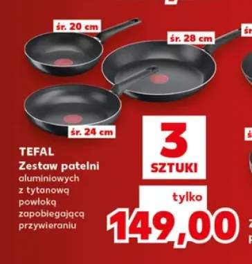 Zestaw patelni aluminiowych 3-pak Tefal