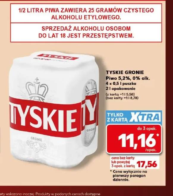 Piwo Tyskie Gronie 5,2% 4-pak +1 wariant