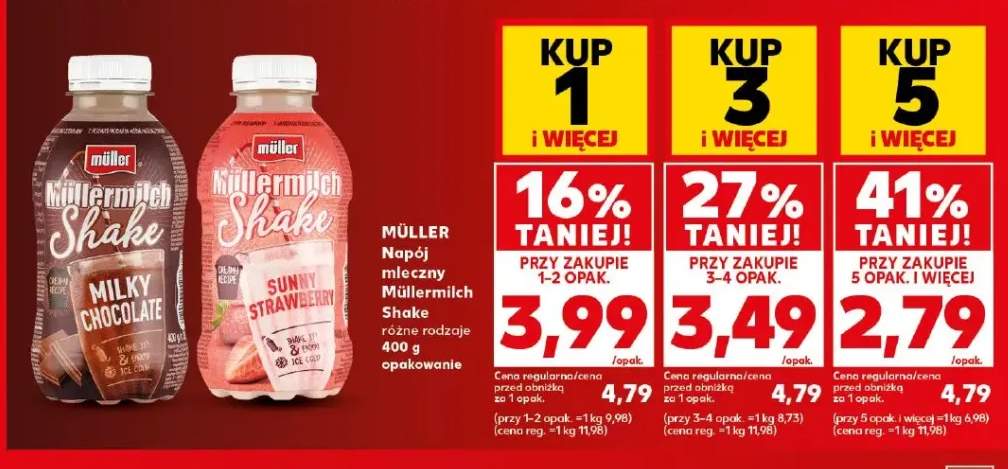 Napój mleczny Müllermilch Shake Milky Chocolate +1 wariant