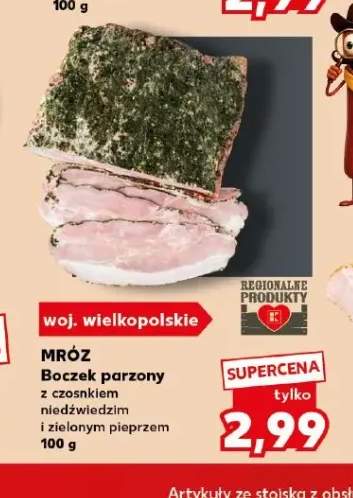 Boczek parzony z czosnkiem niedźwiedzim i zielonym pieprzem Mróz