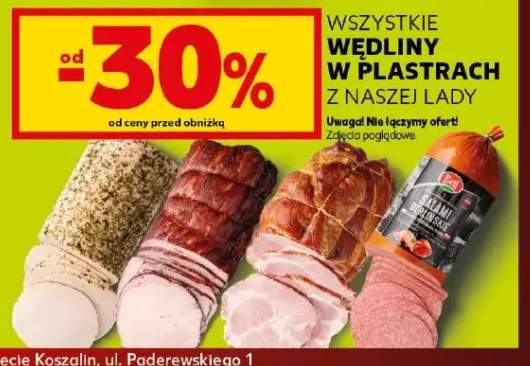 Wędliny w plastrach z naszej lady