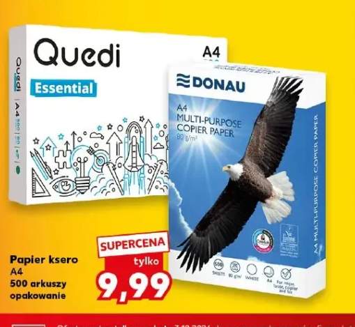 Papier ksero A4 500 arkuszy Quedi Essential +1 wariant