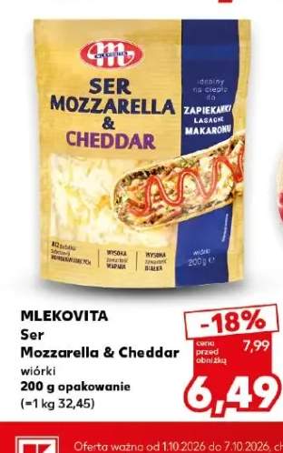 Ser Mozzarella & Cheddar wiórki Mlekovita