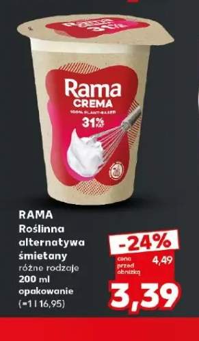 Roślinna alternatywa śmietany Rama