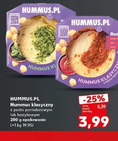 Hummus klasyczny z pesto pomidorowym Hummus.pl +1 wariant
