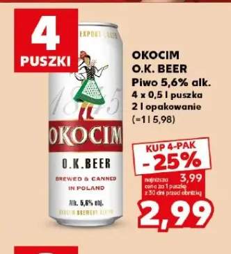 Piwo Okocim O.K. Beer 4-pak