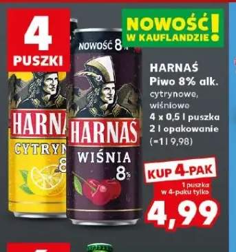 Piwo Harnaś 8% cytrynowe 4-pak +1 wariant