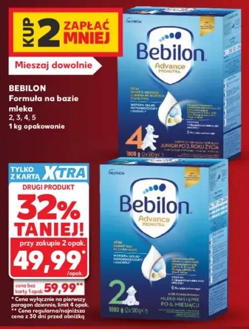 Formuła na bazie mleka 2 Bebilon +3 warianty