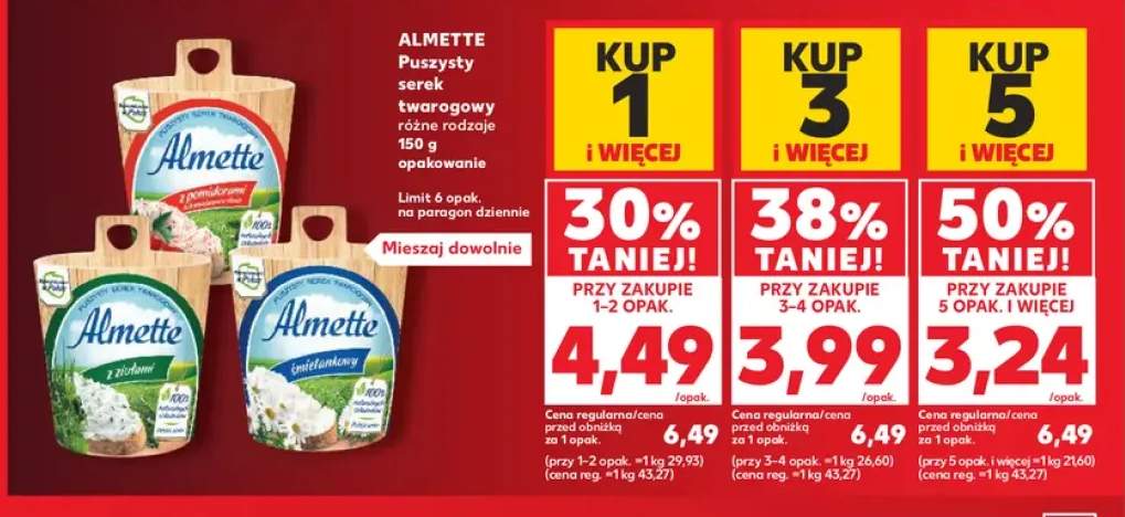 Puszysty serek twarogowy Almette z pomidorami +2 warianty