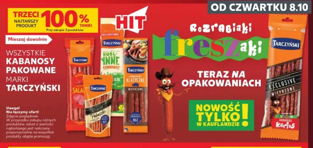 Kabanosy pakowane marki Tarczyński