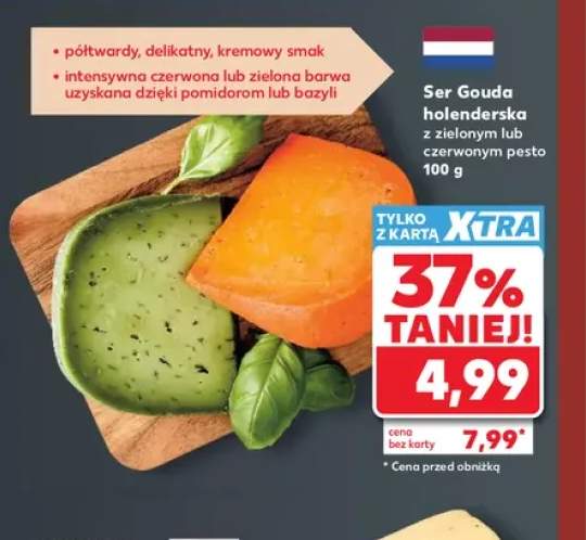 Ser gouda holenderska z zielonym pesto +1 wariant