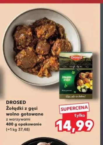 Żołądki z gęsi wolno gotowane z warzywami Drosed