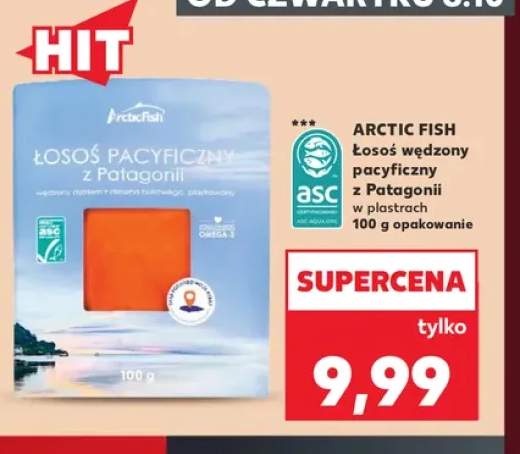 Łosoś wędzony pacyficzny z Patagonii w plastrach Arctic Fish