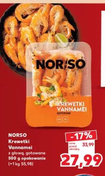 Krewetki Vannamei z głową gotowane Norso