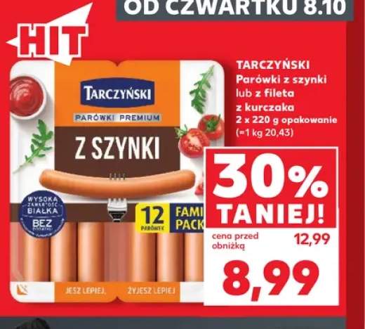 Parówki z szynki Tarczyński 2-pak +1 wariant
