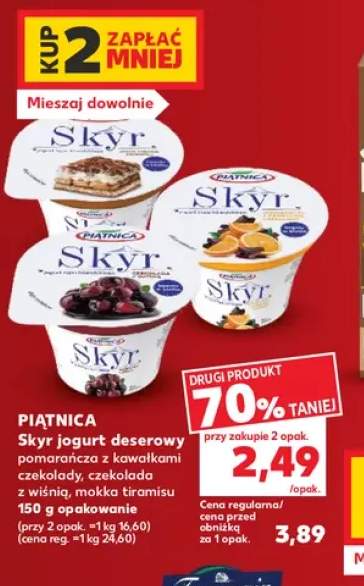 Skyr jogurt deserowy pomarańcza z kawałkami czekolady Piątnica +2 warianty